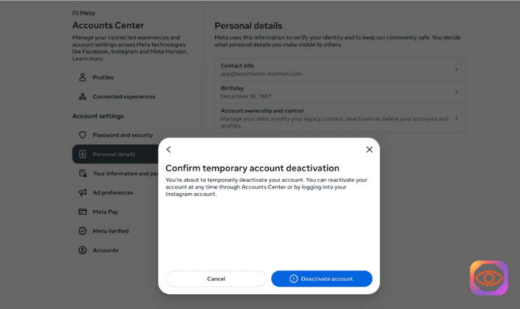 Deactivate Instagram Account